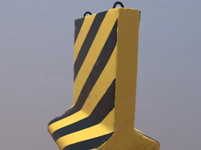 Dirty Road Barrier 3D model