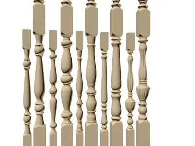 Balusters and posts Free 3D model