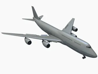 Jet Aircraft Landing Scene 3D model