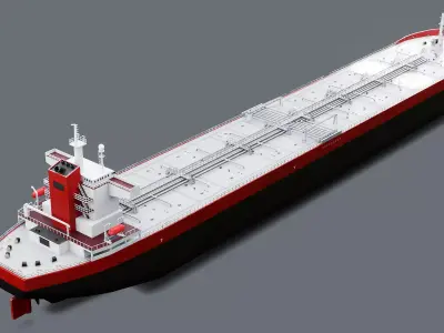 Modern Oil Tanker Vessel Low-poly 3D model