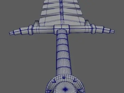 Low-Poly Demon Broadsword Low-poly 3D model