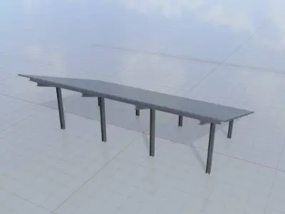 Solar module version 1 width 15000mm tilt angle 20 degrees Low-poly 3D model