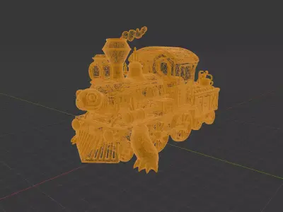 Stylized Frog Locomotive - Fantasy Train Model 3D print model