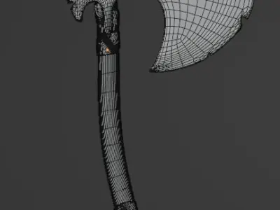 Medieval Axe Low-poly 3D model get