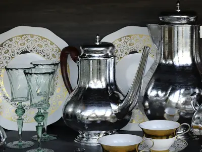 Old Antique Set 3D Model Corona Render 3D model