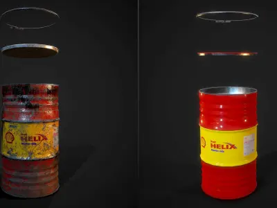 Barrels Shell helix PBR Low-poly 3D model