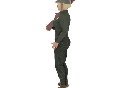 Female American Soldier 3D print model