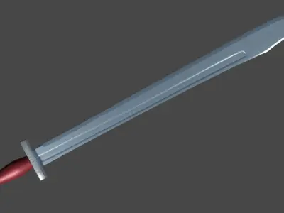 Grossmesser sword with Xyphos handle Low-poly 3D model
