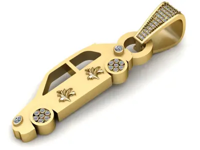 GOLDEN CAR PANDANT 3D PRINTABLE MODAL  3D print model