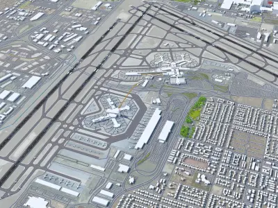 Las Vegas McCarran Airport 10km Low-poly 3D model