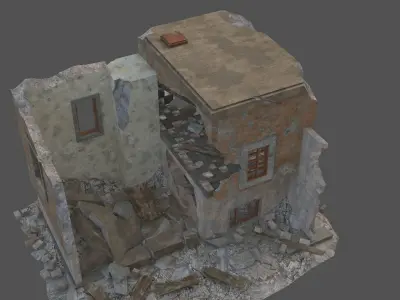 destroyed building Low-poly 3D model purchase