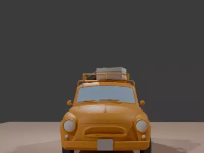  Low Poly Cartoon Vehicle Low-poly 3D model