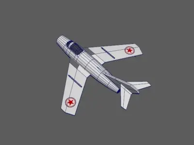 MiG-15 DPR Korea  Low-poly 3D model