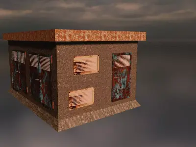 Industrial Electrical Cabinet Low Poly Low-poly 3D model