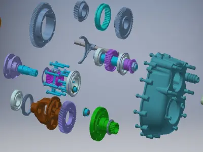 Vehicle transfer case assembly 3D model