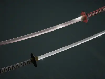 Katana Pack Low-poly 3D model