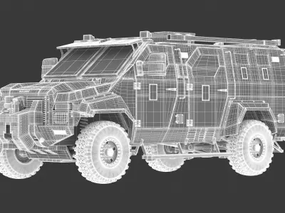Alpine Armored Bulldog Tactical SWATAPC Truck Military Vehicle Low-poly 3D model