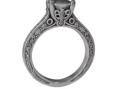 Vintage Diamond Engagement Ring 3D model