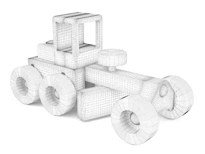 Wooden toy grader 03 3D model