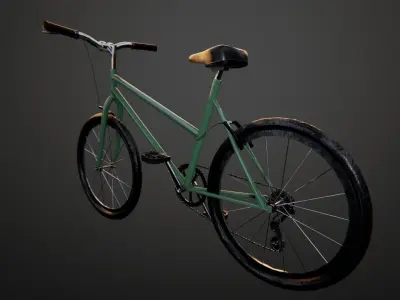 Animated Bicycle Low-poly 3D model