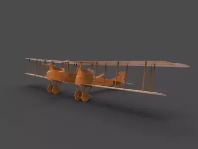 C - 22 orange biplane 3D print model