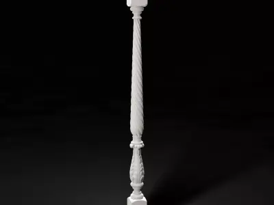 Twisted Decorative Stair Baluster 3D model