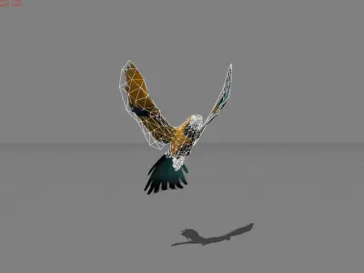 Parrot Blue Bird Animal Low-poly 3D model