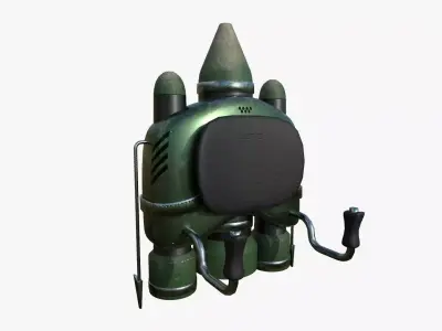 Jetpack D09 Green Metal - SciFi Character Design Low-poly 3D model