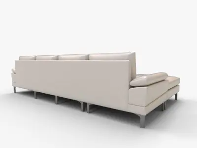 Millisan Wide Symmetrical Sofa Chaise 3D model