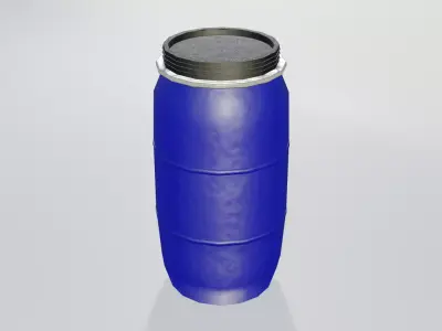 Plastic Open Head Drum 150L Low-poly 3D model