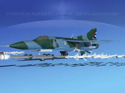 Mig-23 Fighter V26 Cuba 3D model