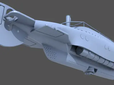 CA2 mini submarine - 1-72 3D print model
