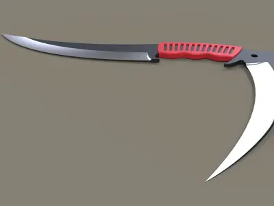 Dagger 2 knife with handle 3D model