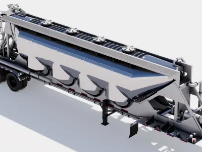 Vacuum Tank Trailer 02 Low-poly 3D model