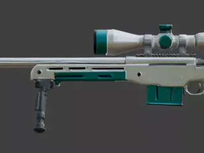 Futuristic Tactical Sci-Fi Sniper Rifle 3D Model Low-poly 3D model