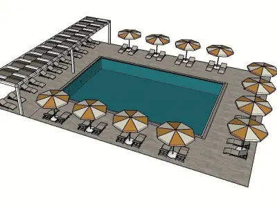 SWIMMING POOL Low-poly 3D model