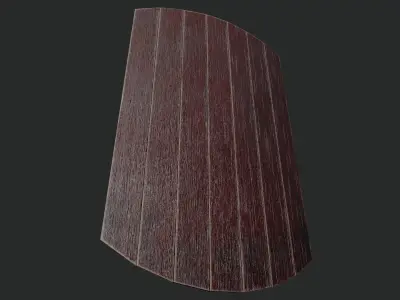 Slavic square wooden shield-painted red Low-poly 3D model