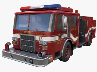 Fire trucks collection 3D Model Pack