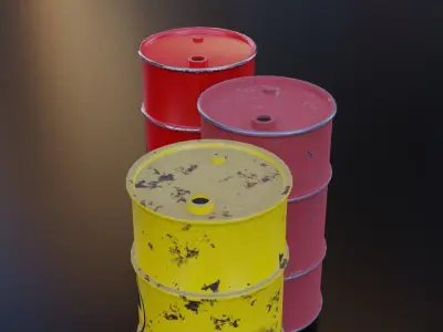 Barrel hazard barrels Low-poly 3D model