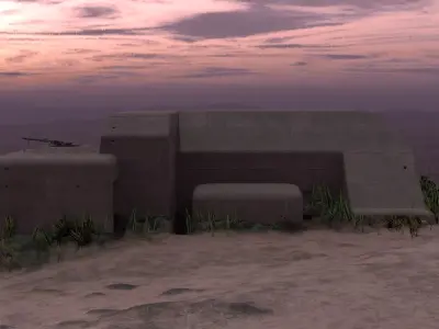 WWII Bunker German Regelbau Free 3D model
