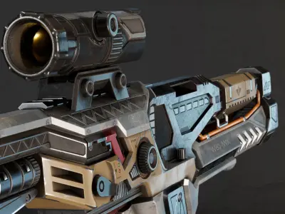Futuristic Assault Rifle Low-poly 3D model purchase
