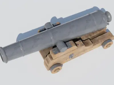 Pirate cannon Low-poly 3D model purchase