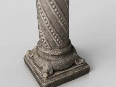Romanesque stone column Low-poly 3D model