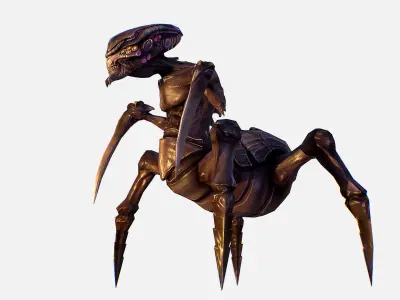 Arthropod Alien Hornbeam Bug Game Character Low-poly 3D model purchase