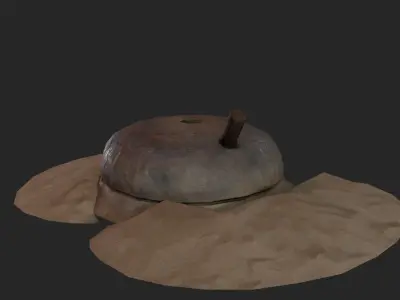 Traditional Grinding Stone 3D Model Low-poly 3D model