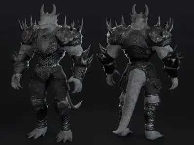 dragon knight Low-poly 3D model