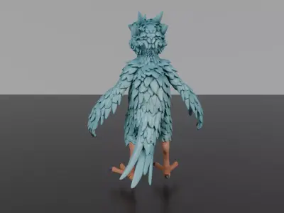 Cartoon Parrot 3D Model  Low Poly Rigged Bird  Game Ready Low-poly 3D model
