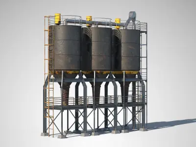 Factory Unit 02 PBR Low-poly 3D model