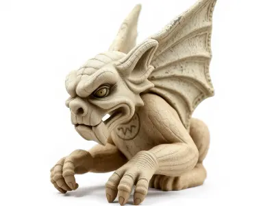 Antique Stone Gargoyle Statue model pack Low-poly 3D model