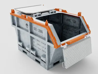 Closed Offshore Waste Skip 3D model